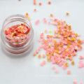 Atacado 2.5mm Aquarela Coração Forma Chunky Glitter Flakes Prego Lantejoulas